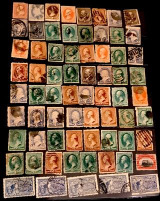 Us Stamps 19th Century Lot 69 Stamp Total Cancellations & Air Post Delivery