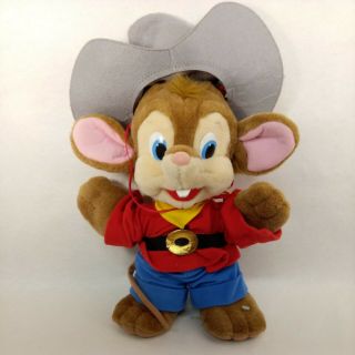 Tyco 1991 An American Tail Fievel Goes West 15 Inch Tall Fievel Plush Doll