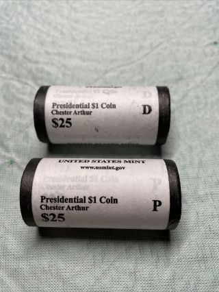 2012 P And D Chester Arthur Presidential Dollar U.  S.  Rolls.