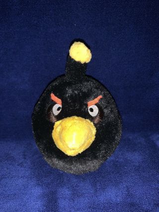 Commonwealth 2010 Angry Birds Black Bomb Bird Plush Stuffed Animal 7”