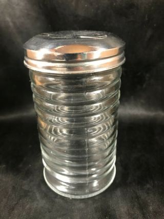 Vintage Clear Ribbed Glass Sugar Shaker Dispenser