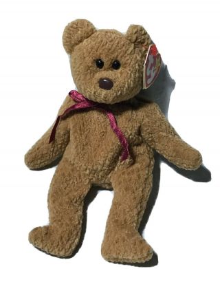 Ty Beanie Baby Curly Brown Bear 8” Plush