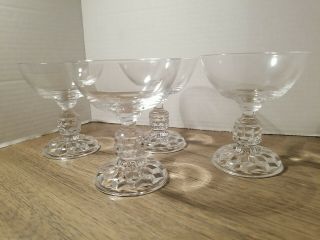 Set Of 4 Vintage Fostoria American Lady Clear Glass Sherbet/champagne Goblets