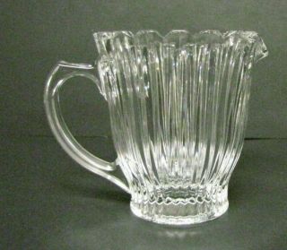 Vintage Cut Glass Clear Pitcher Creamer,  3.  5 " Tall