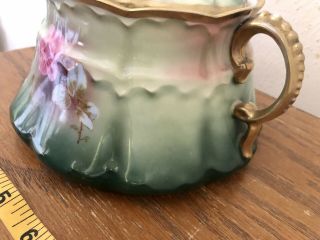 Imperial PSL Austria Creamer ONLY,  Pink Roses,  Dark Green,  Gold Handles With Lid 3