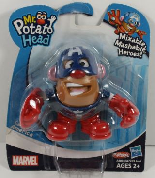 Playskool Mixable,  Mashable Heroes Captain America Mr.  Potato Head Box