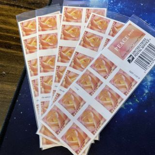 100 Usps Peace Rose Forever Stamps 5 Booklets Of 20 Stamps Per Booklet