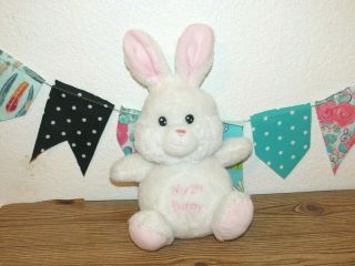 Kellytoy My 1st Bunny White Pink Rabbit Kellybaby Stuffed First Plush 10 " Toy