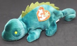 Ty 1997 Iggy The Dark Colored Iguana Beanie Baby - With Tag