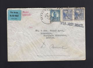 (2) 11c Prexy Issues 1939 27c Rate To Northern Rhodesia