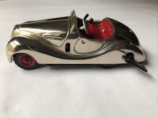 Vintage Antique Schuco Examico 4001 Wind - Up Tin Toy Car Rare Chrome W/ Key