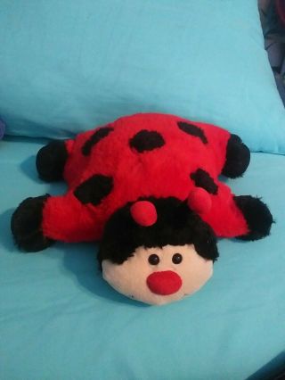 Pillow Pets Peewee Ladybug 12”x10 " Red Black Lady Bug Soft Stuffed Plush