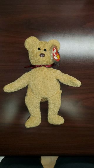Vintage/original Ty Beanie Baby Curly The Bear W/multiple Errors Rare - Exc Cond