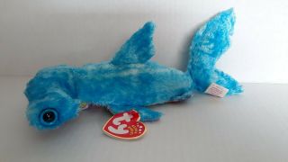 Ty Beanie Baby 2002 Retired " Sledge " The Jeweled Eyed Hammerhead Shark