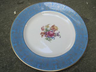 The French Saxon Co? 10.  5 " Dinner Plate Made In The Usa With 22k? Gold