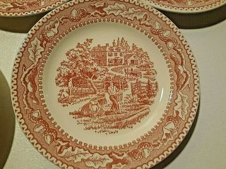 Memory Lane Royal China Ironstone Red Pink Bread Plate 1 Only 6 3/8 " Vintage