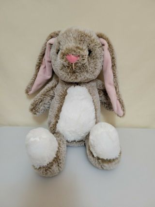 Animal Adventure Bunny Rabbit Plush 12 " Brown/white Pink Ears 2021 4d18