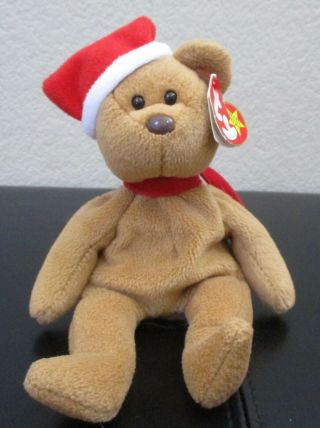 Ty Beanie Baby 1997 Holiday Teddy 4th Generation Creased Tag
