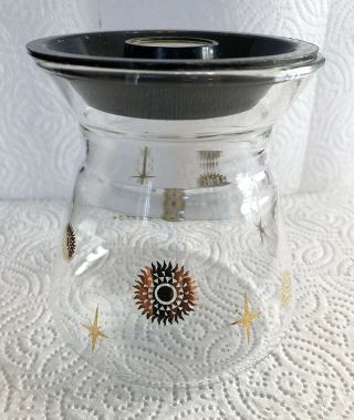 Vintage Pyrex Coffee Carafe Pot W - Lid Gold Atomic Starburst 4 " H Single Serve