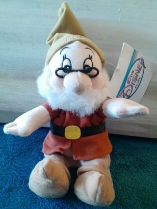 Disney Store Mini Bean Bag Plush Snow White And The Seven Dwarfs “doc” 1990
