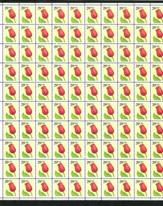 U.  S.  Sc 2524 Mnh,  Red Tulip 29 Cent,  Complete Sheet Of 100,  F/v $29.  00 (1991)