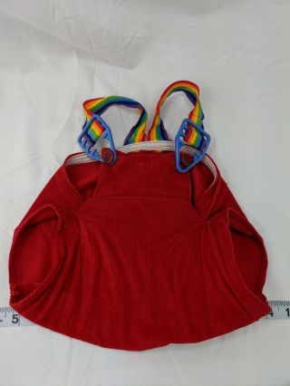 Tonka Pound Puppies Red Overalls Clothes Outfit Rainbow 1985 Stuffed Animal Toy