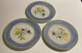 Set Of 3 Royal Doulton Carmina Lemon Tree Salad Plates 9  