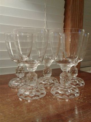 Five Fostoria American Lady Clear Water Goblets Individually
