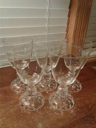 Five Fostoria American Lady Clear Water Goblets Individually 2