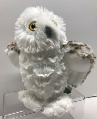 Wild Republic Snow Owl Plush Toy Stuffed Animal 8” White Brown Stripes