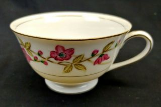 Valmont China Briar Rose Tea Cup Pink Floral W/ Gold Trim Vintage
