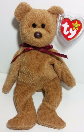 Rare Ty Beanie Babies " Curly " Teddy Bear - Mwmts Retired Perfect Gift