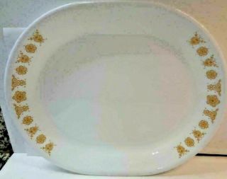 Vintage Corelle Butterfly Gold 12 1 /2 " Oval Platter Euc