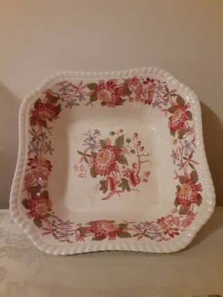 Copeland Spode Aster Gadroon 9 " Square Vegetable Bowl England Stains Inside,