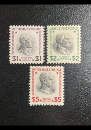 Us Prexie Stamps 832 - 834 Mnh Xf $1,  $2,  & $5 Stamps W/great Centering