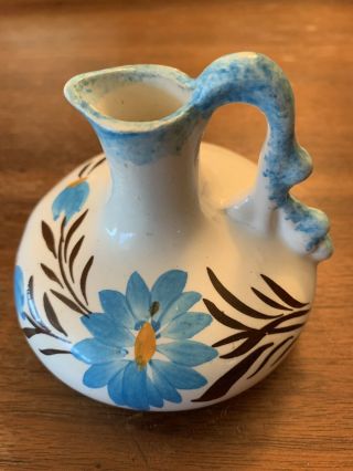 Vintage Cash Family Pottery Pitcher Jug Creamer Hand Painted Floral 3.  25” X 4”