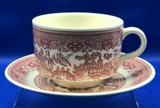 Royal China Red Willow Ware Cup And Saucer