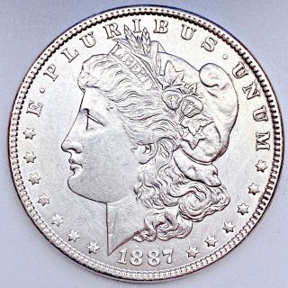 1887 - P Uncirculated Bu Morgan Silver Dollar 90 Silver $1 Coin Us Z838