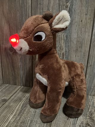 Dan Dee Plush Sings Rudolph The Red - Nosed Reindeer Nose Lights Up 12 "