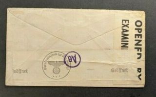 1940 German Censored Airmail Cover Quincy MA to Copenhagen Denmark 2