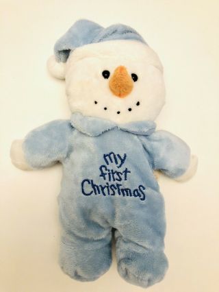 Dan Dee Dandee Blue & White Snowman Baby My First Christmas 10” Plush Ornament 2