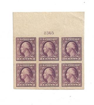 U S Stamps Scott 484 Three Cent Washington Mnh Plate Block Of 6 Cv 160.  00