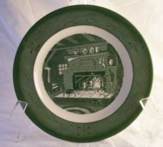 Royal Usa Colonial Homestead Green Dinner Plates (4) 10 "