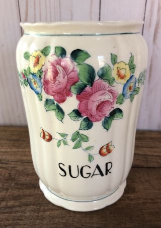 Vintage Mikori Ware Floral Sugar Canister