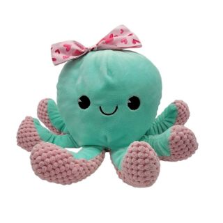 Dan Dee Dandee Collectors Choice Green & Light Pink Plush 11 " Octopus Euc