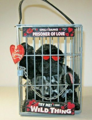 Dandee Soft Expressions Caged Plush Gorilla Singing And Dancing Prisoner Of Love