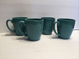 Corelle Coordinates Aqua Teal Stoneware 12oz Coffee Tea Mug Cup Set Of 4