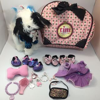 Spinmaster Tini Puppini Plush Dog Tisha With Carry Bag And Accessories