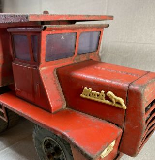 Vintage Buddy L Mack Dual Axle Hydraulic Dump Truck Red 20 