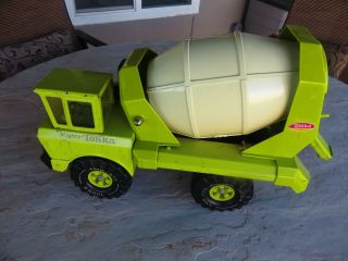 ,  Vtg 1970s Pressed Steel Lime Green Mighty Tonka Cement Mixer